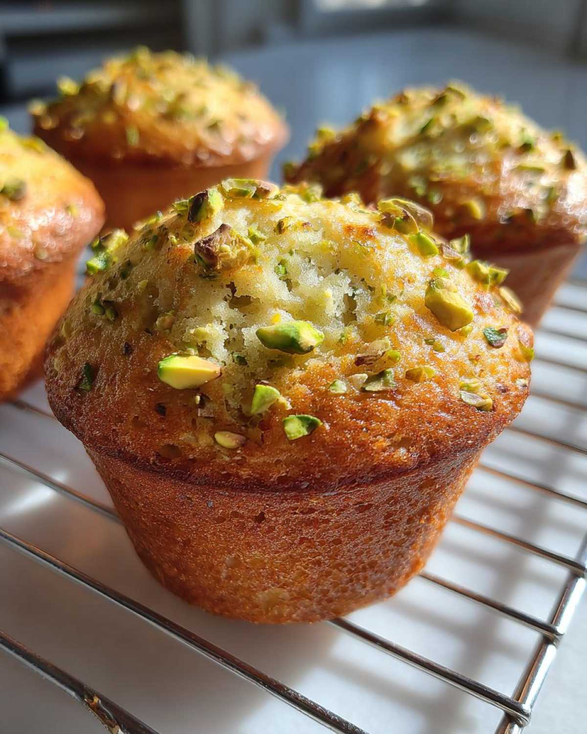 pistachio muffins - detail 3