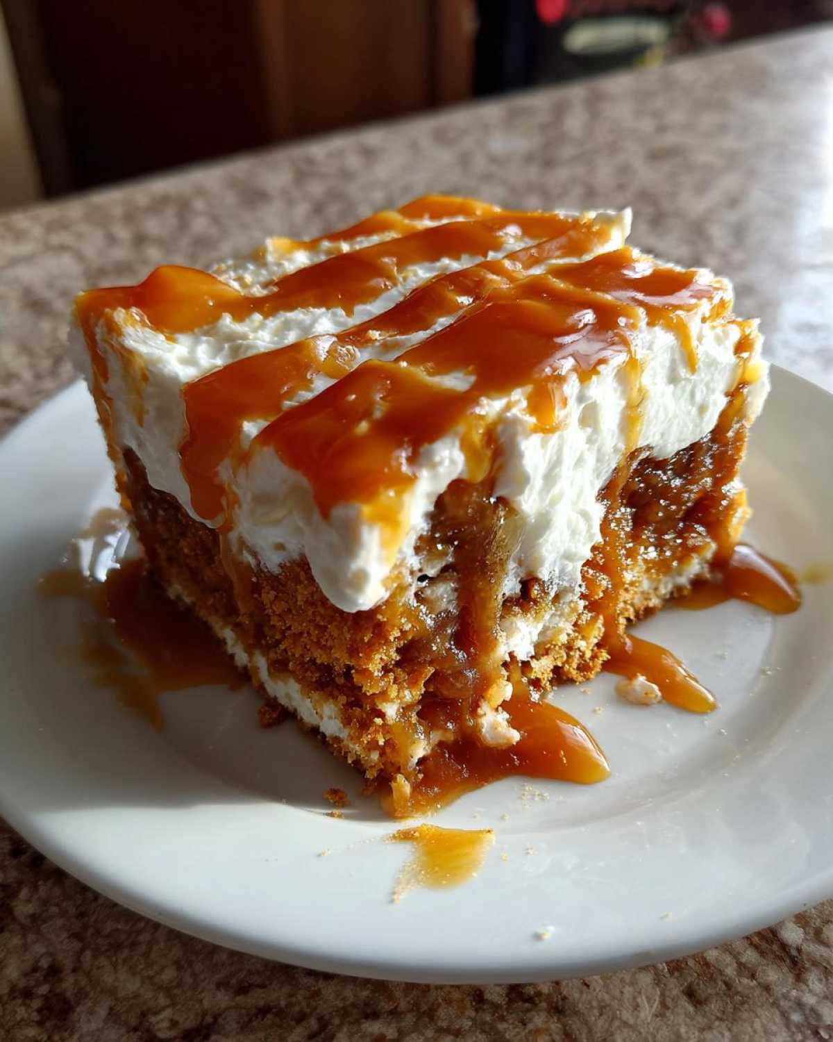 pumpkin poke cake - detail 2