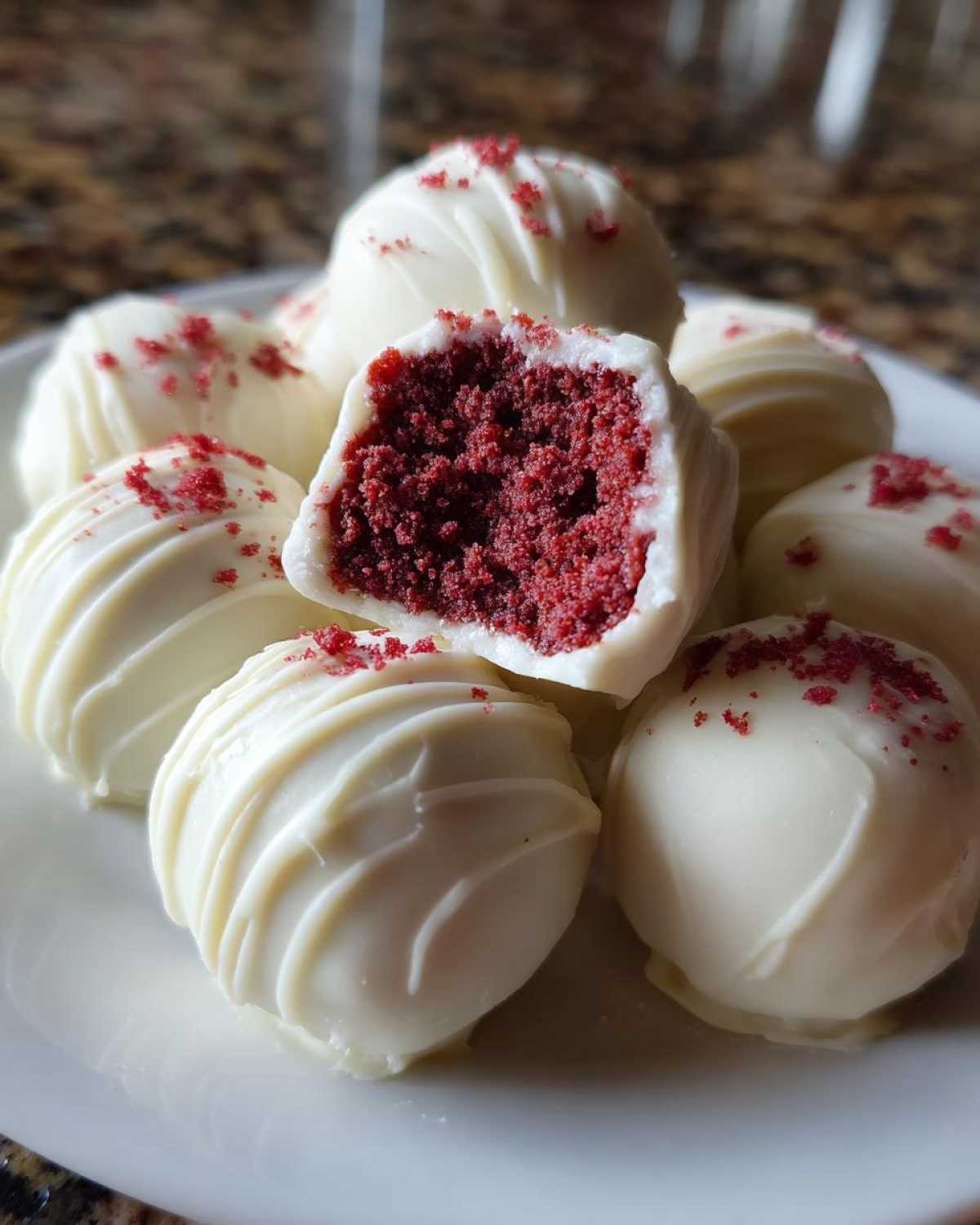 red velvet cake balls - detail 1