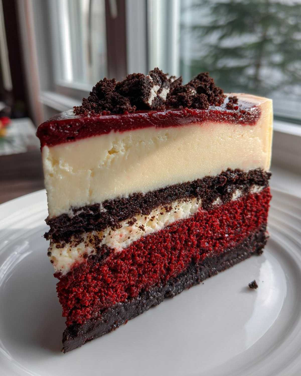 red velvet cheesecake - detail 1