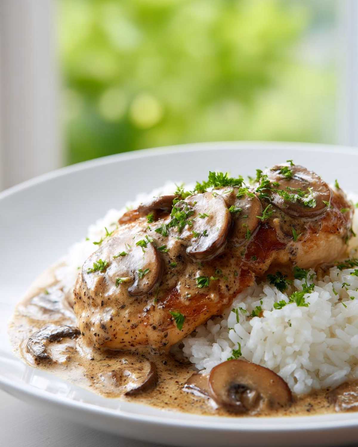 smothered chicken and rice - detail 4