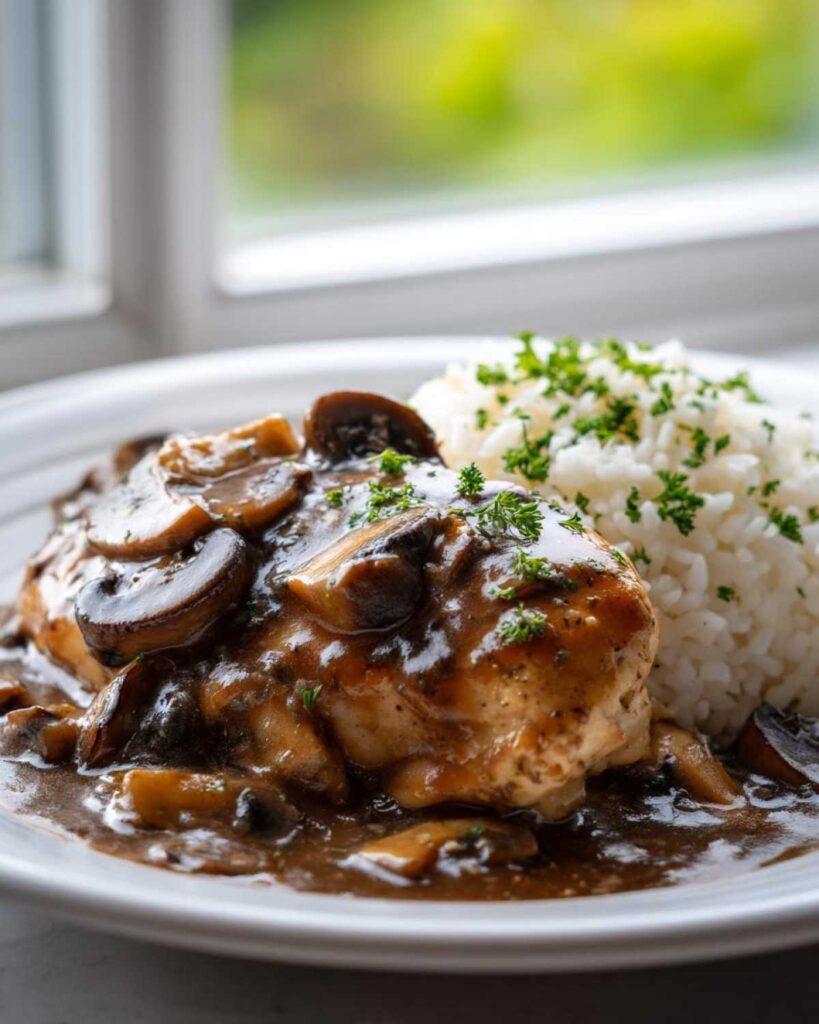 smothered chicken and rice