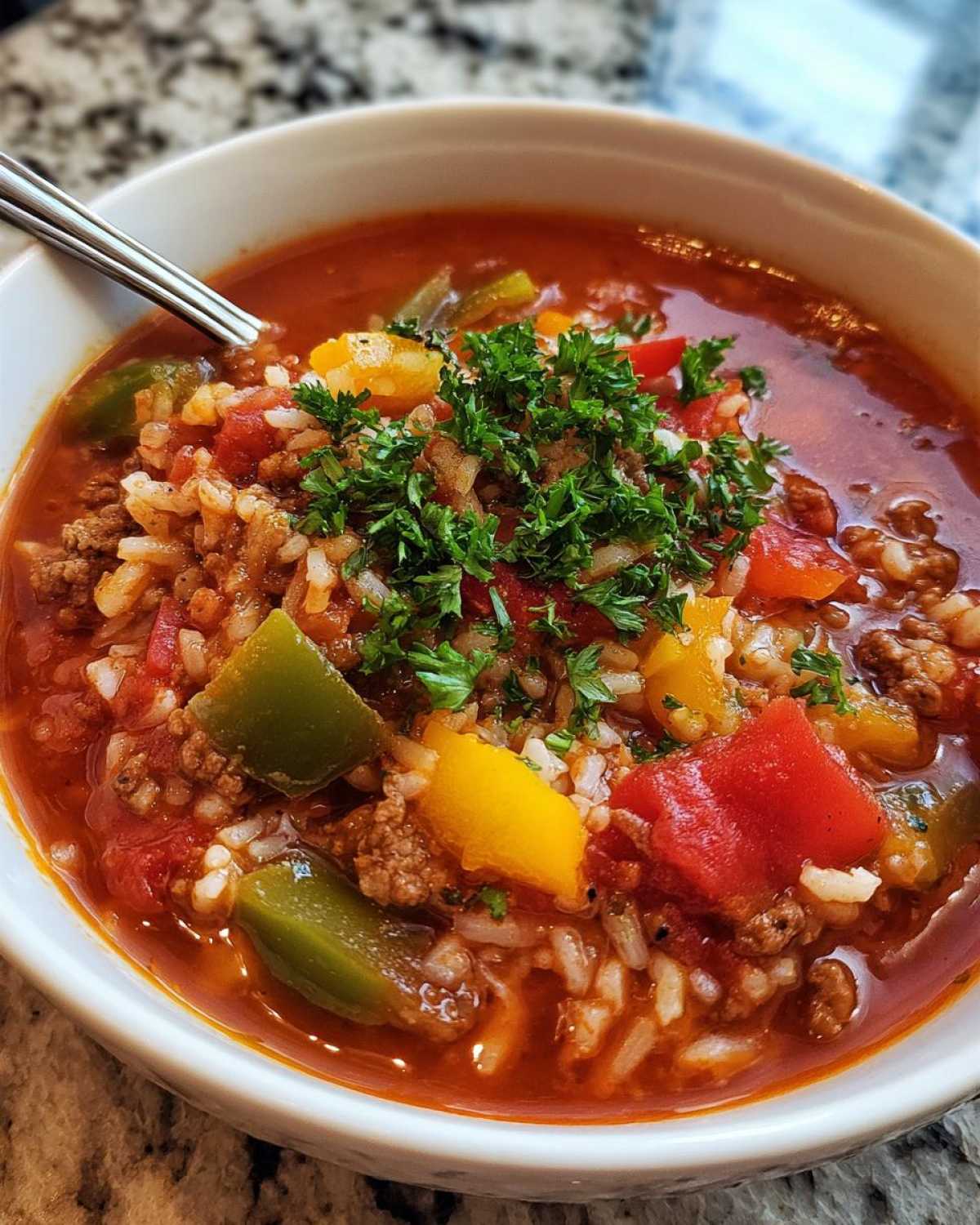 stuffed pepper soup - detail 1