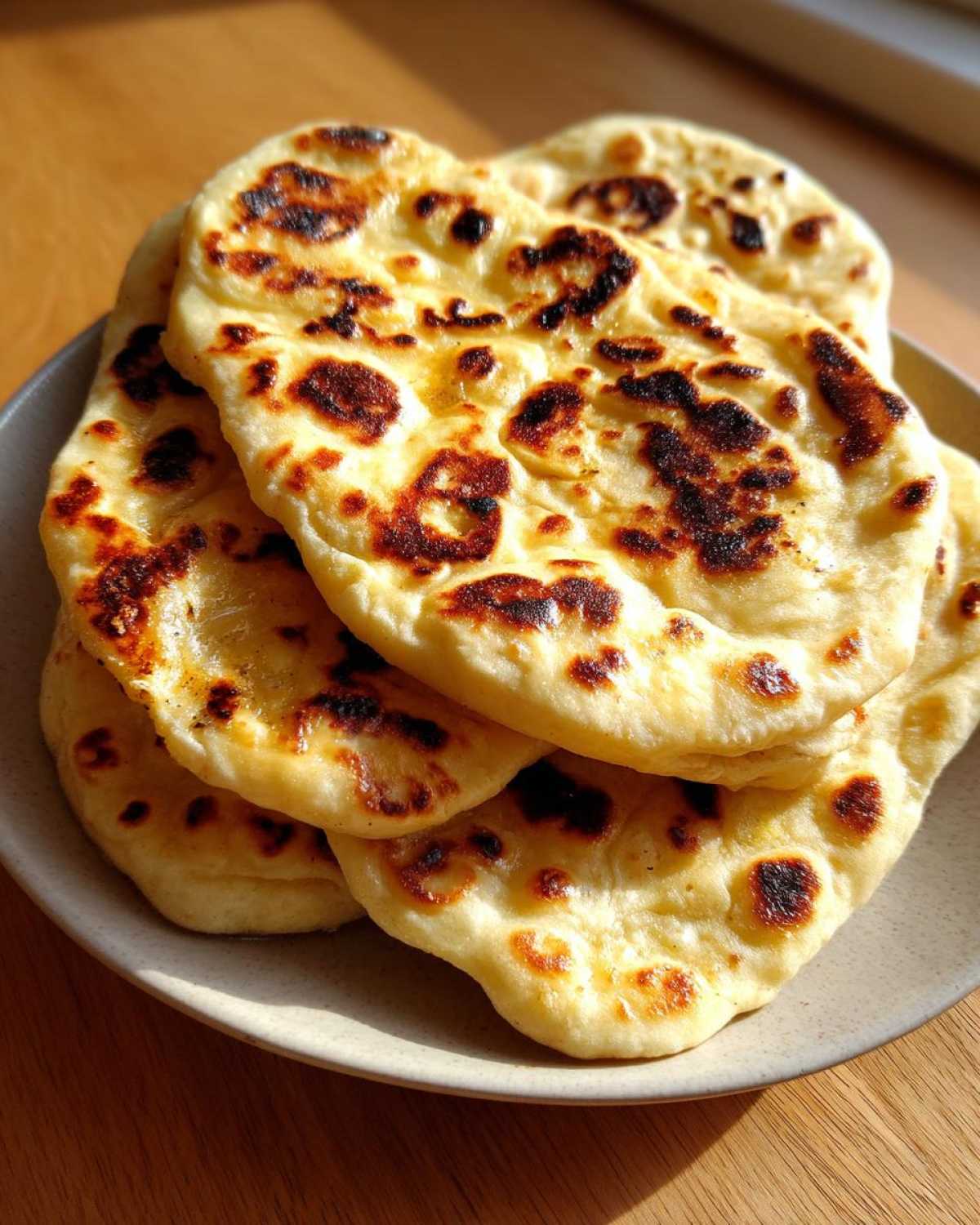 Amazing homemade naan bread with 8 puffs - childrecipe.com